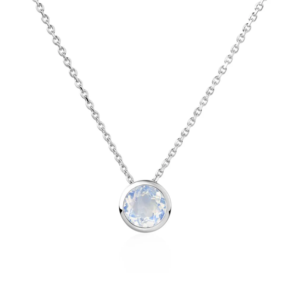 Moonstone Bezel Solitaire Necklace - Image 4