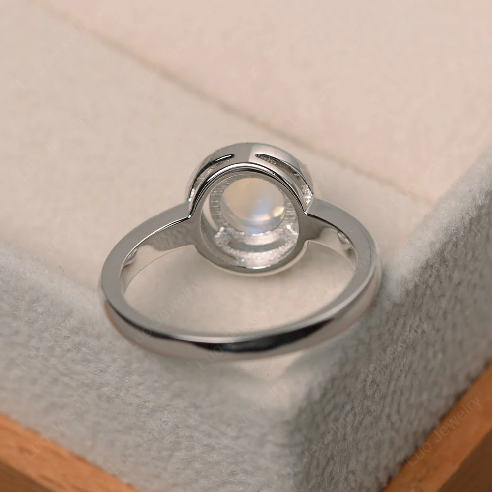 Moonstone Cabochon Halo Ring - Image 3