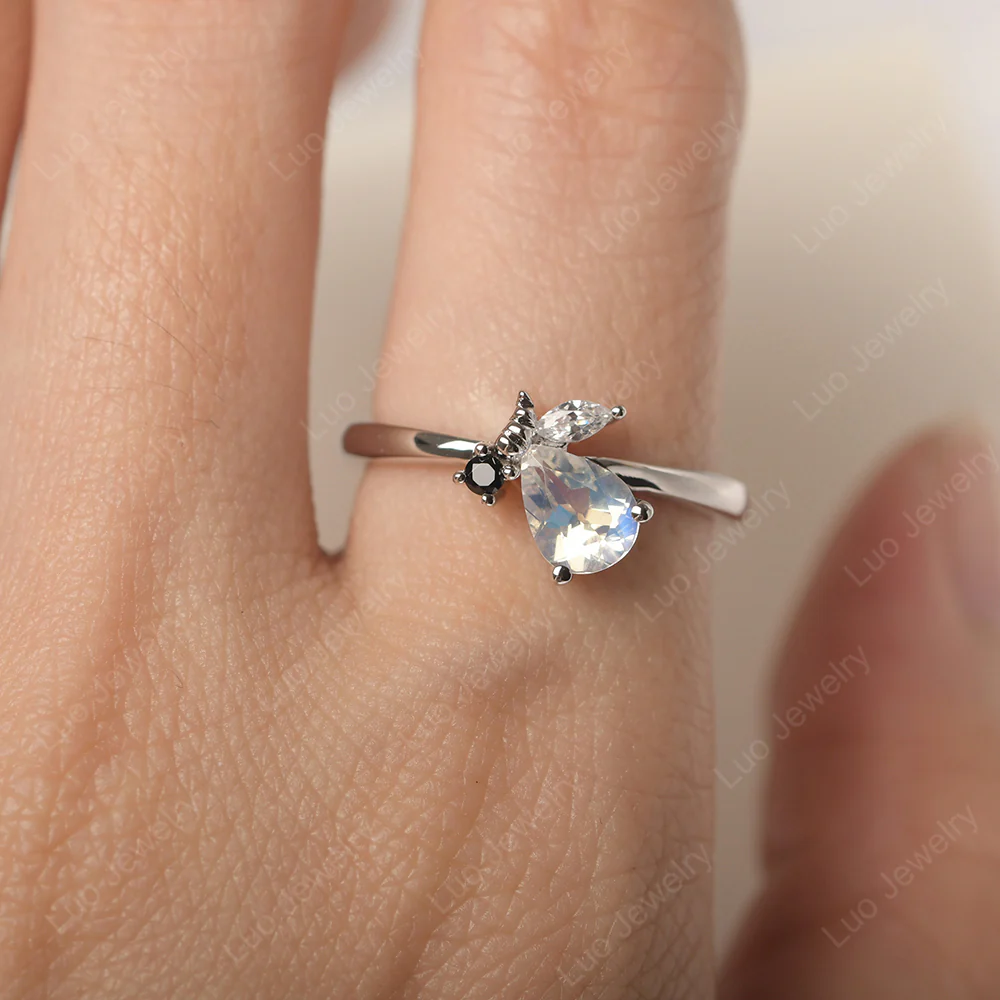 Moonstone Bee Engagement Ring - Image 6