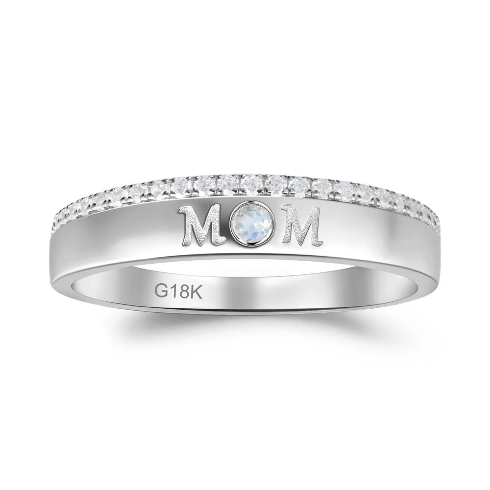 Moonstone Eternity Mother's Ring - Image 9
