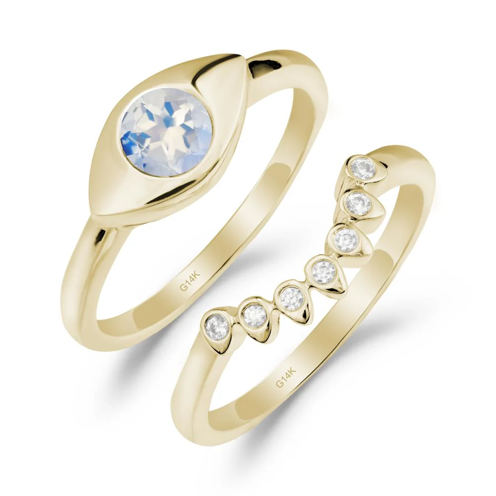 Moonstone Evil Eye Ring Set - Image 2