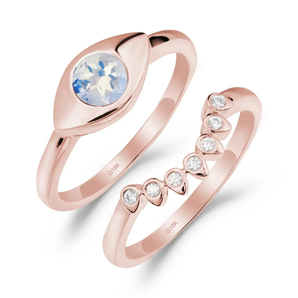 Moonstone Evil Eye Ring Set - Image 3