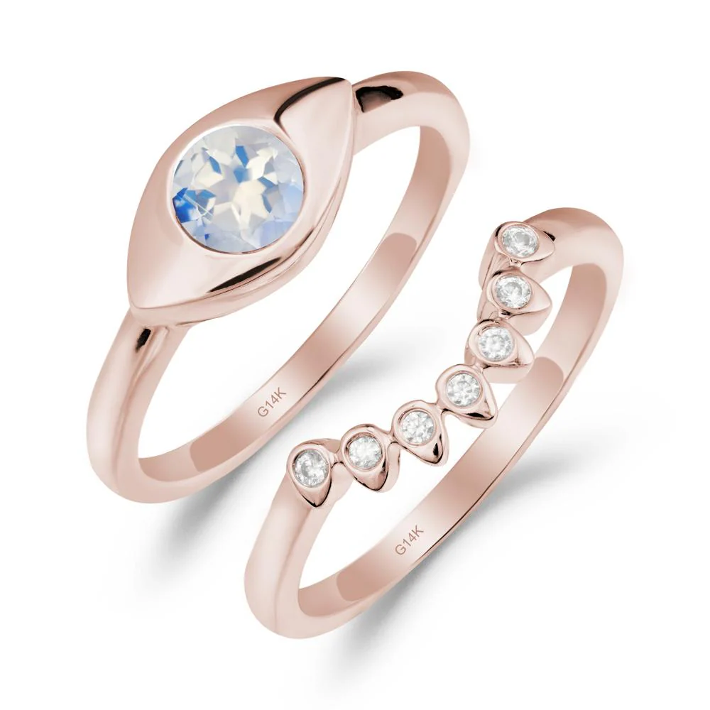 Moonstone Evil Eye Ring Set - Image 4