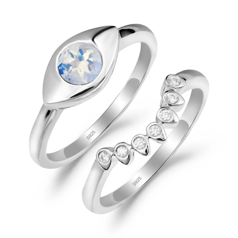 Moonstone Evil Eye Ring Set - Image 7