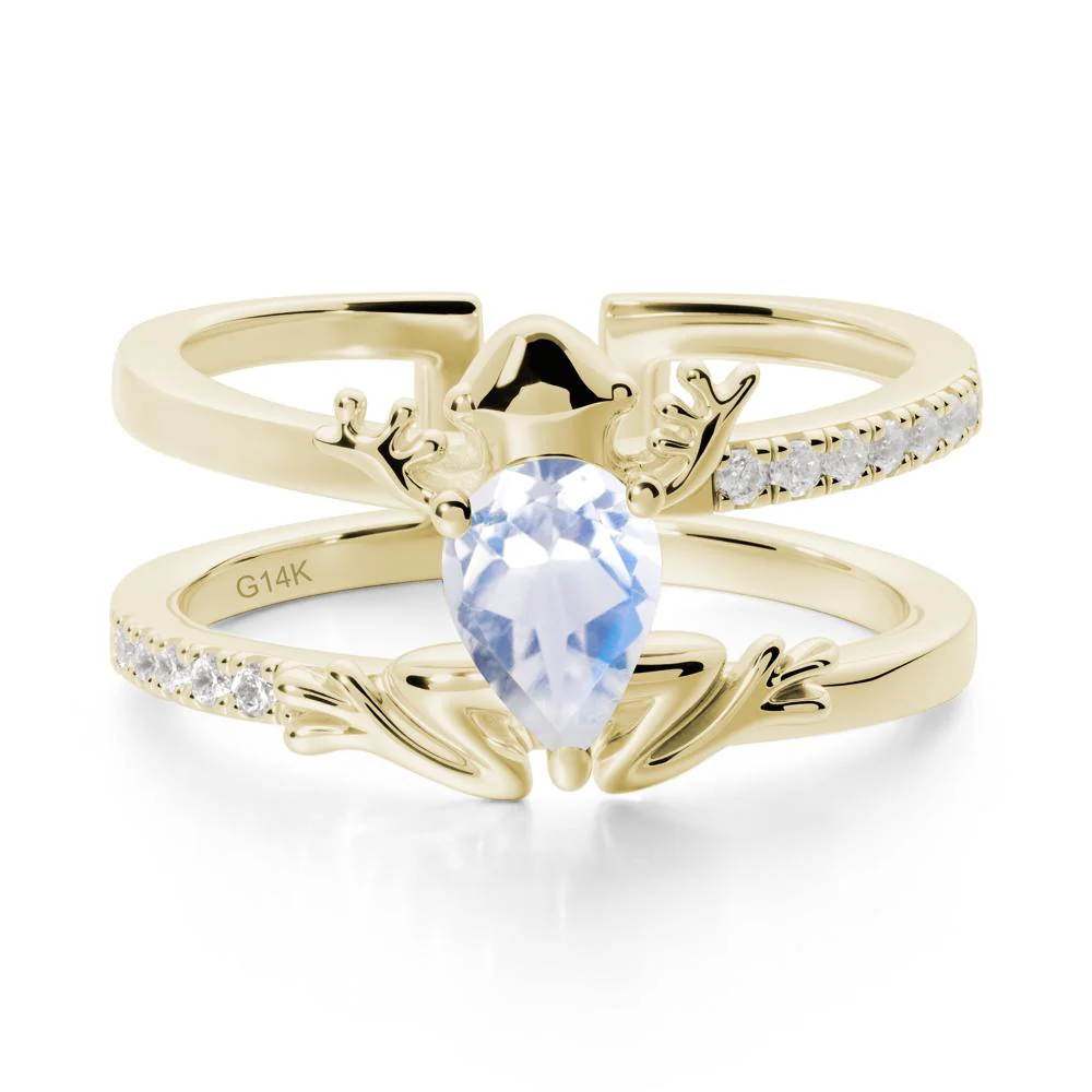 Moonstone Frog Double Band Ring - Image 4