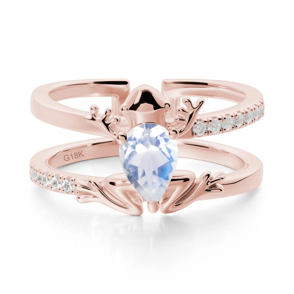 Moonstone Frog Double Band Ring - Image 5