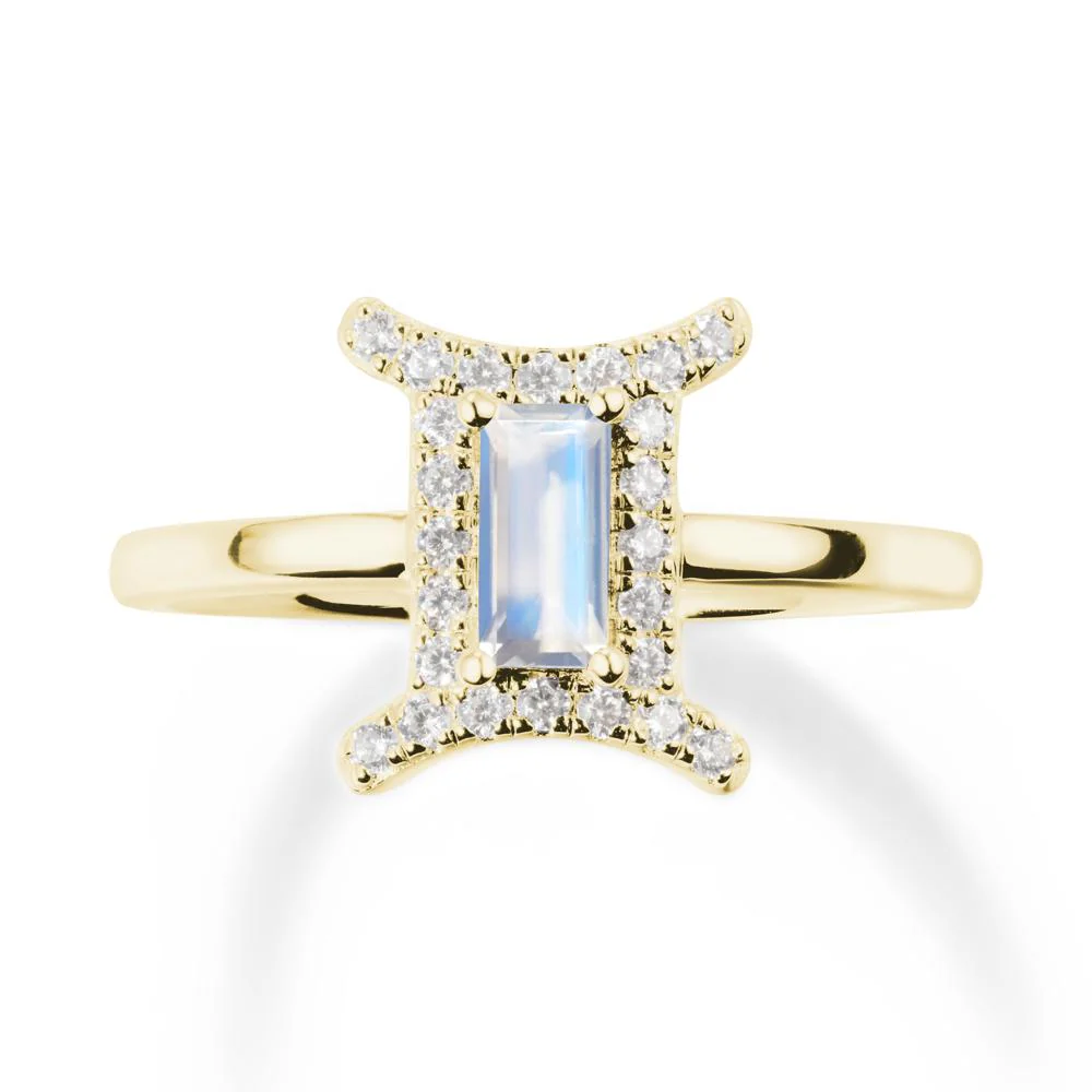 Moonstone Gemini Zodiac Halo Ring-Kind & Curious - Image 6