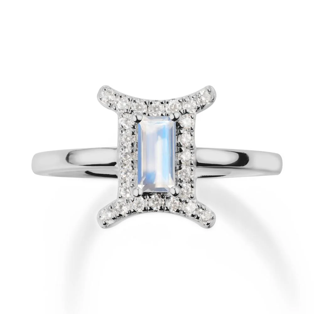 Moonstone Gemini Zodiac Halo Ring-Kind & Curious - Image 8