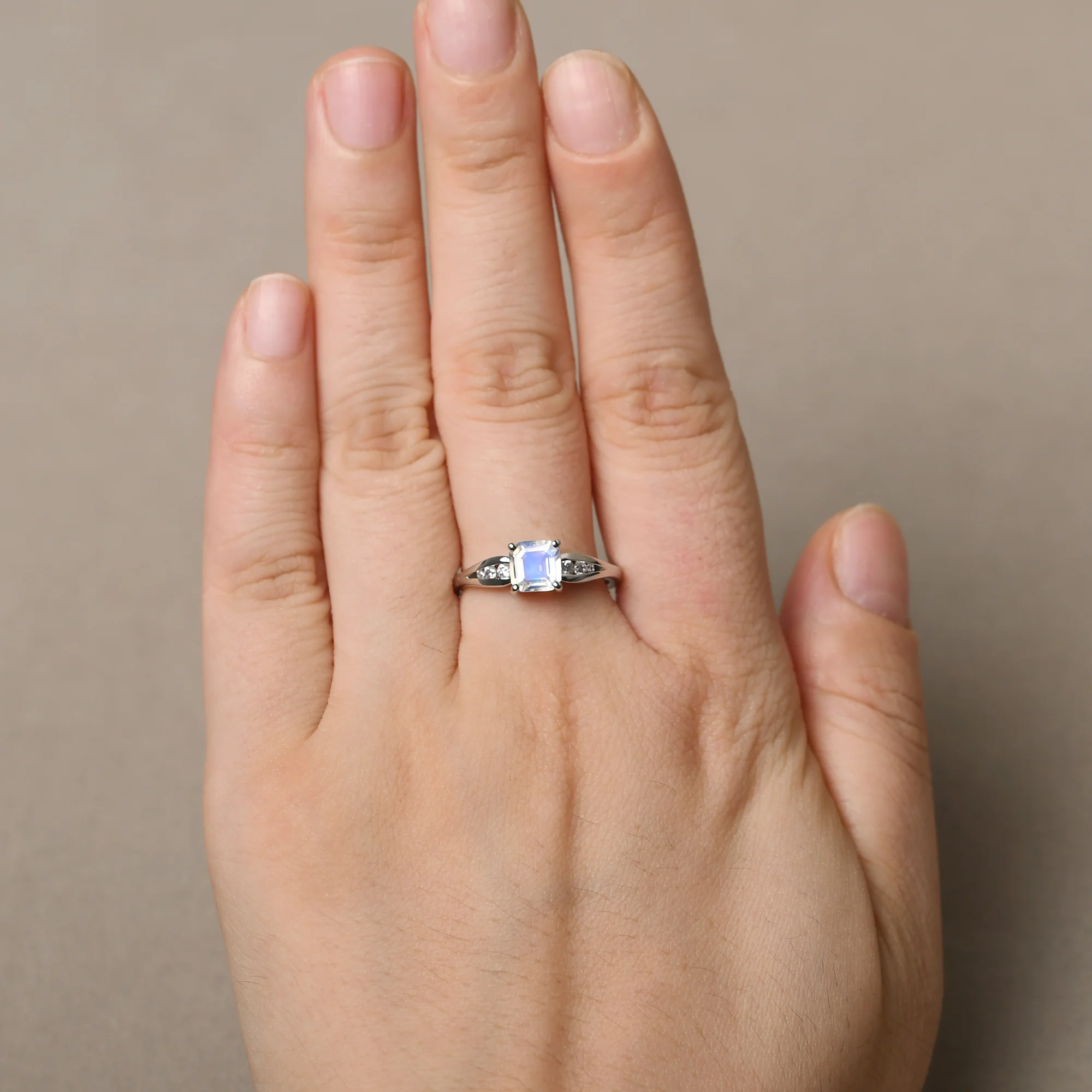 Moonstone Ring with Channel Set Band - Image 5