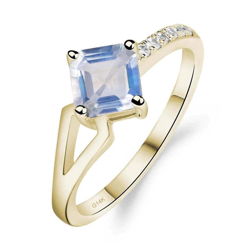 Moonstone Ring Asscher Engagement Ring