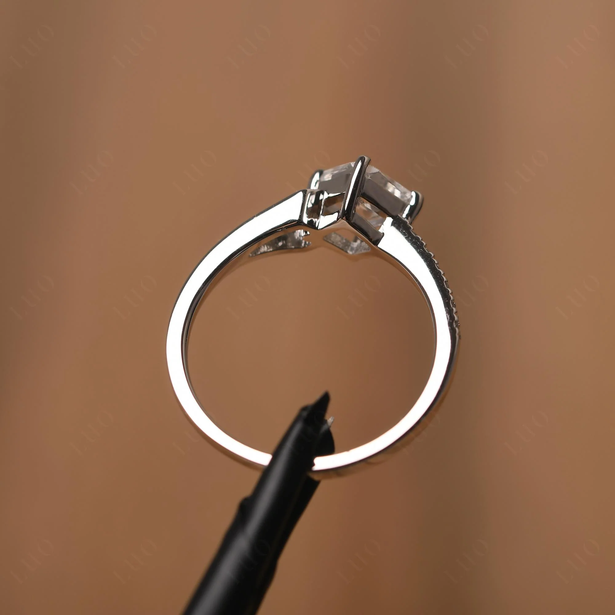 Moonstone Ring Asscher Engagement Ring - Image 12