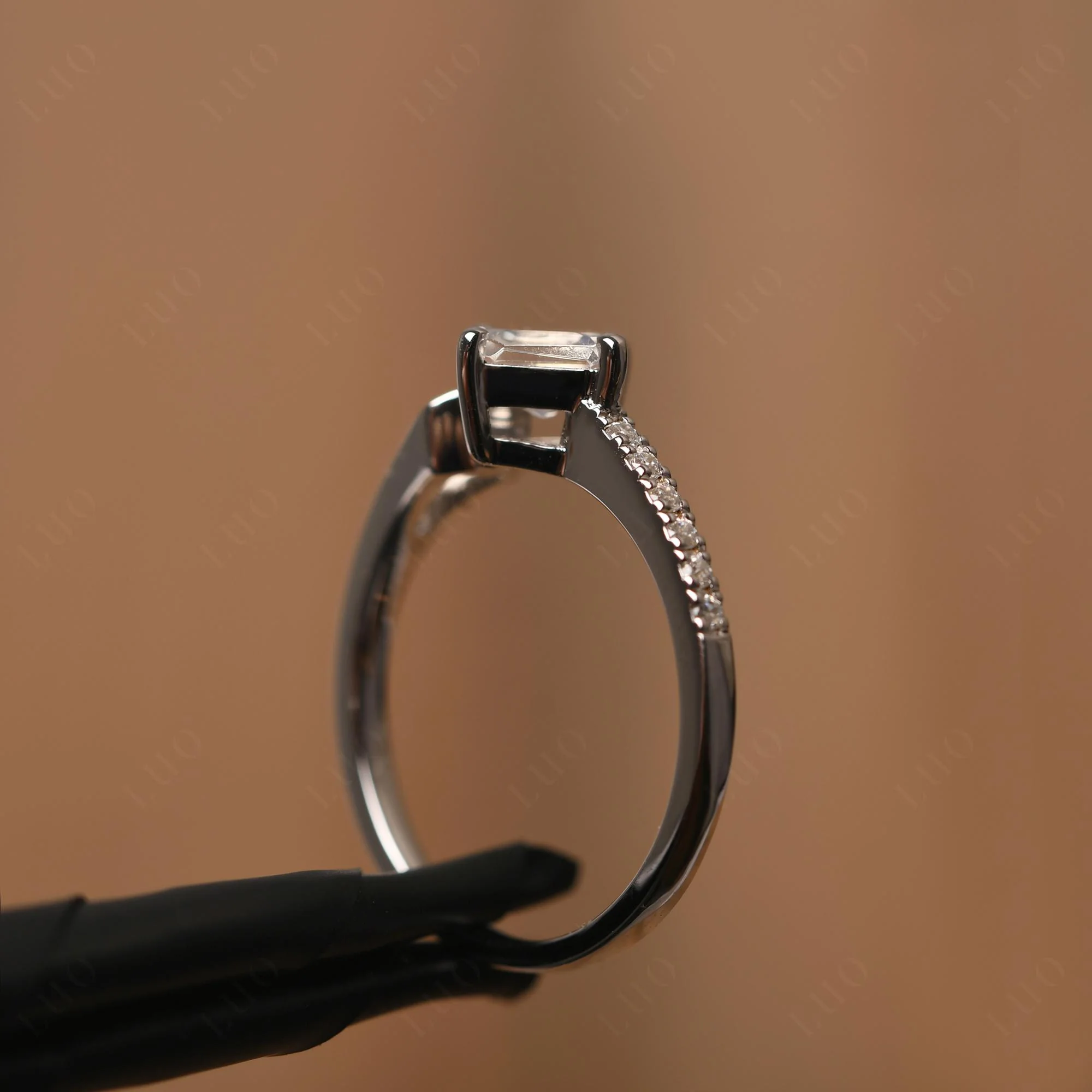 Moonstone Ring Asscher Engagement Ring - Image 13