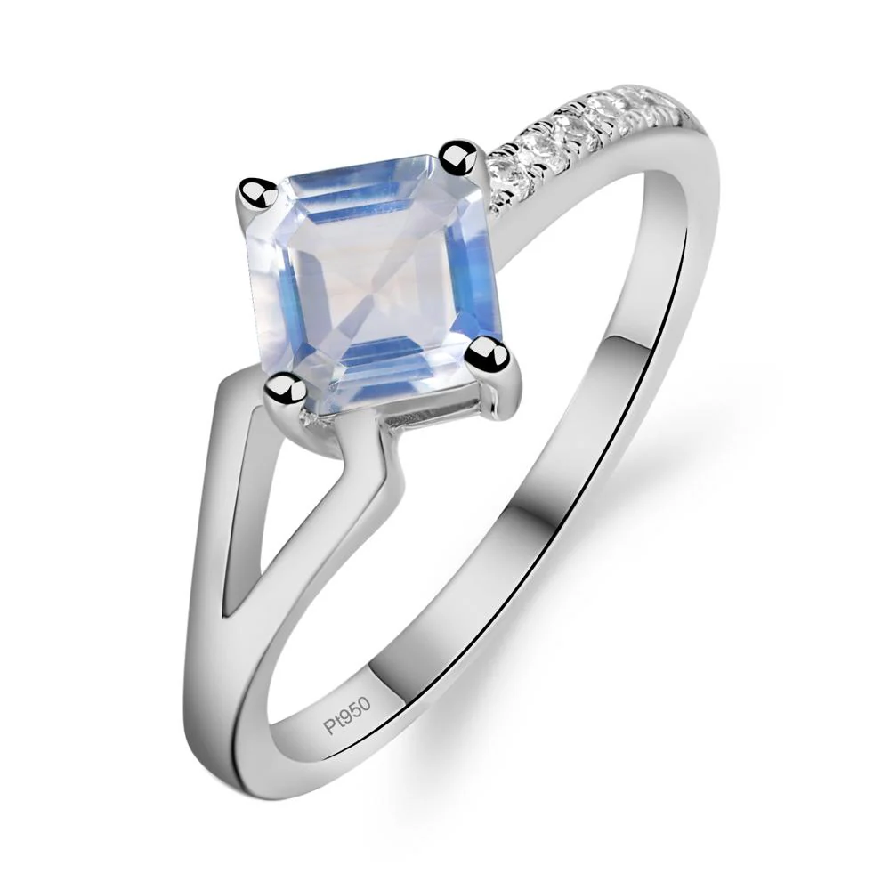 Moonstone Ring Asscher Engagement Ring - Image 6