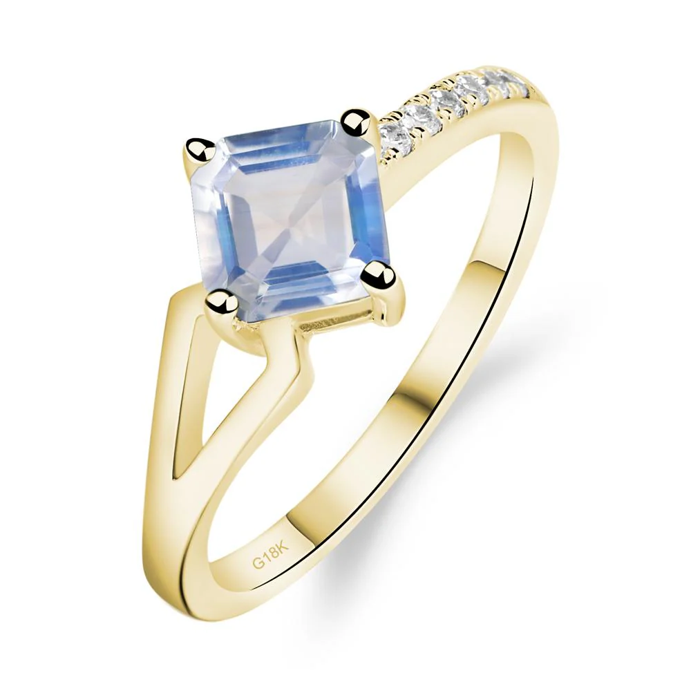 Moonstone Ring Asscher Engagement Ring - Image 8