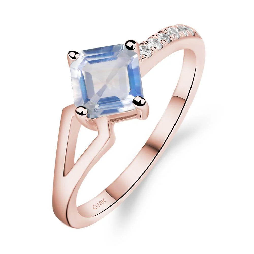 Moonstone Ring Asscher Engagement Ring - Image 9