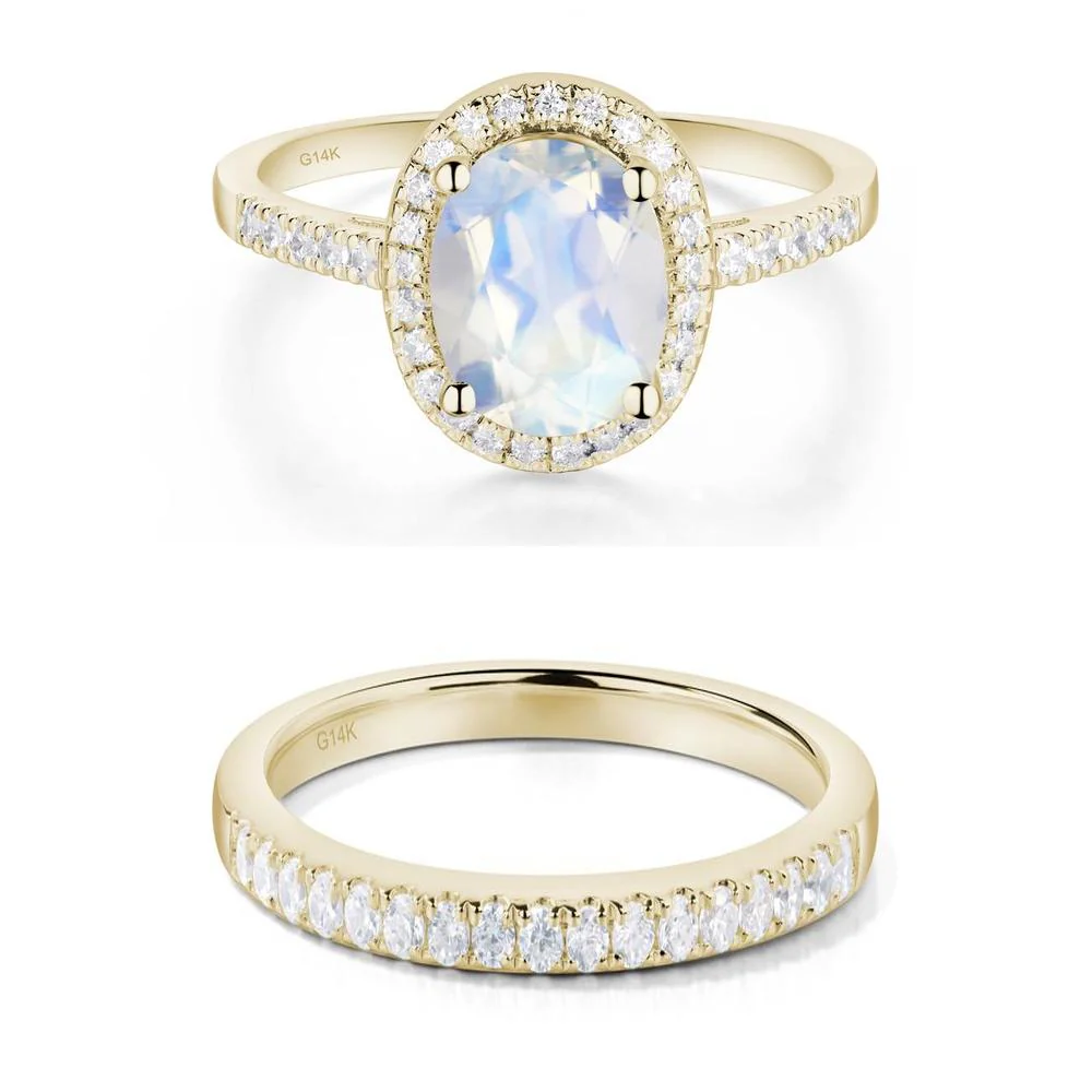 Oval Moonstone Halo Ring - Image 15