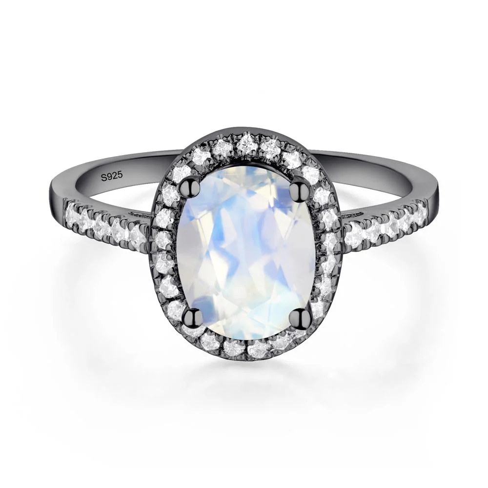 Oval Moonstone Halo Ring - Image 2