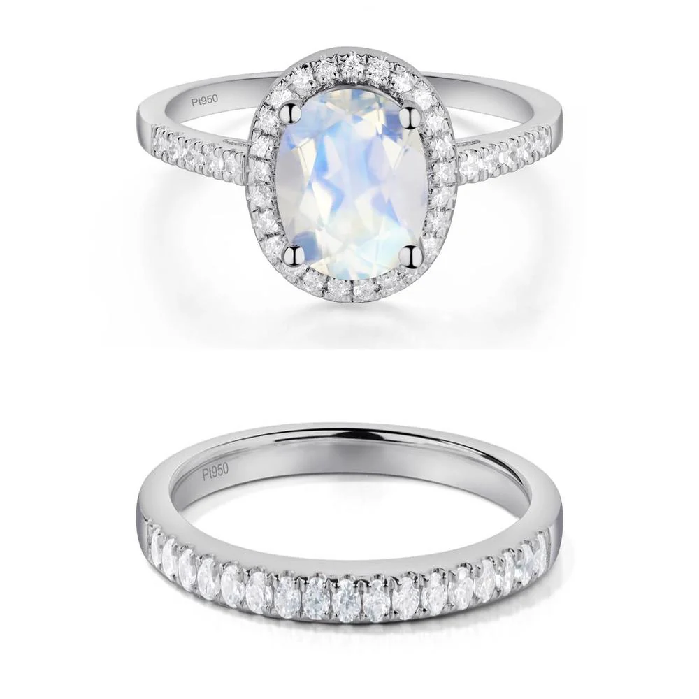 Oval Moonstone Halo Ring - Image 25