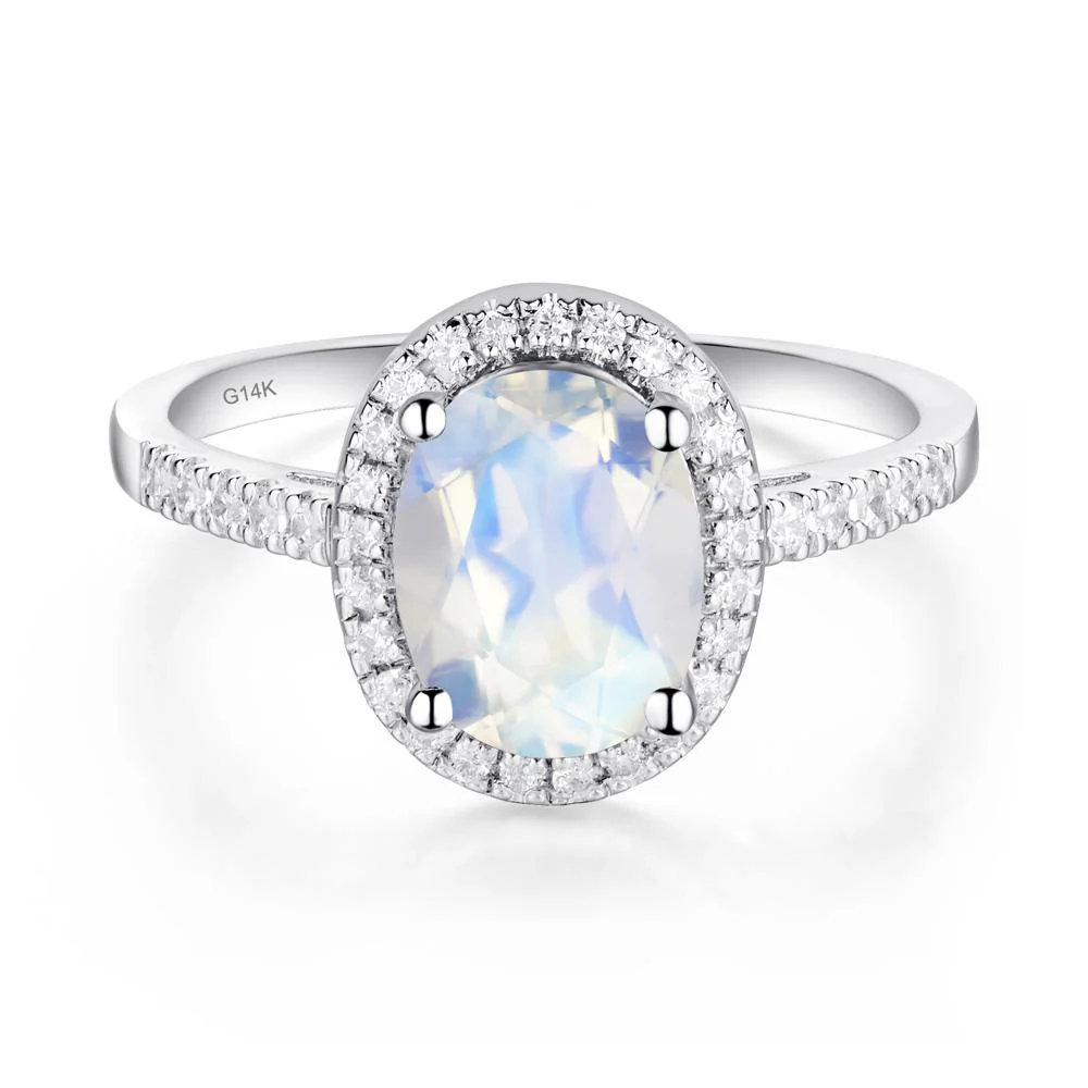 Oval Moonstone Halo Ring - Image 3