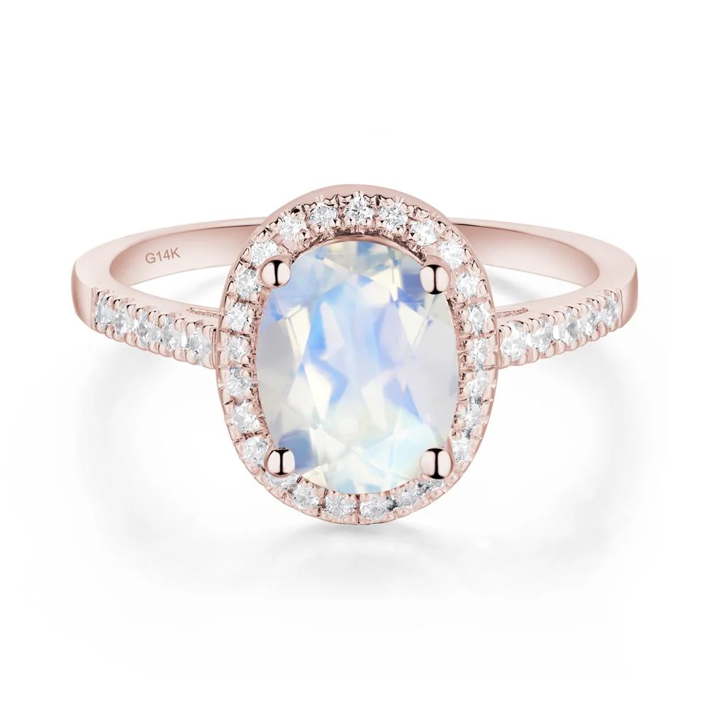 Oval Moonstone Halo Ring - Image 5