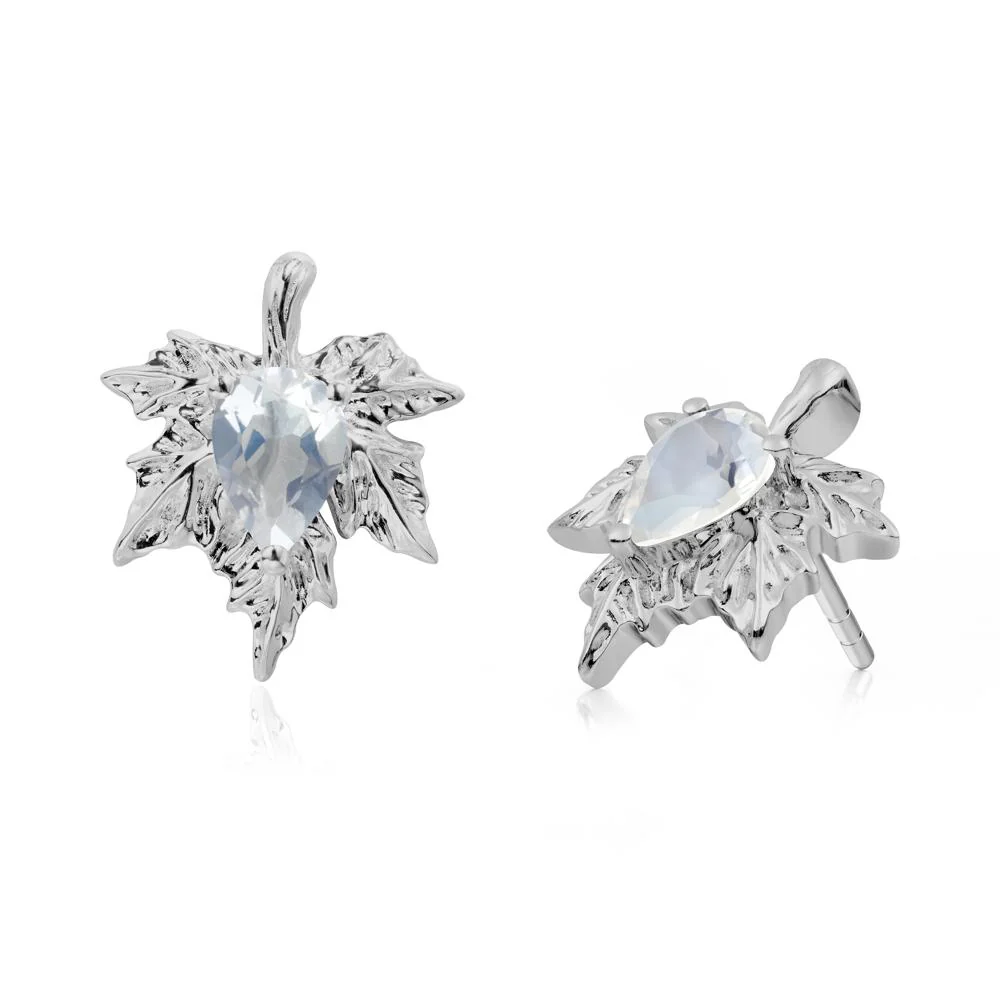 Moonstone Maple Stud Earrings - Image 3