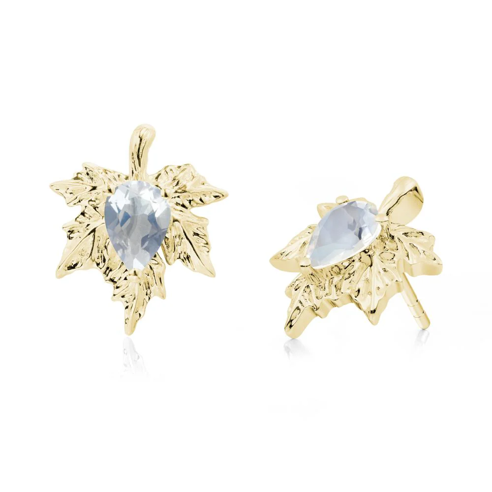 Moonstone Maple Stud Earrings - Image 4
