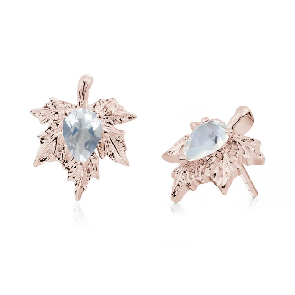 Moonstone Maple Stud Earrings - Image 5