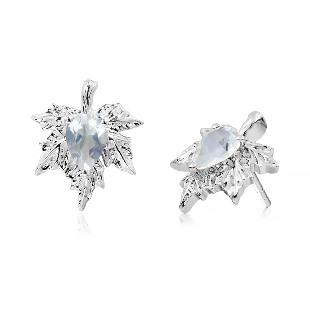 Moonstone Maple Stud Earrings - Image 6