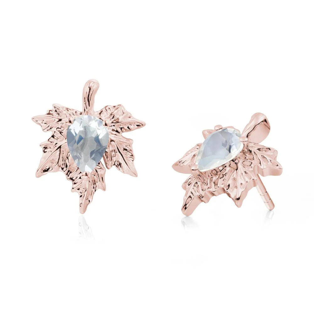 Moonstone Maple Stud Earrings - Image 7