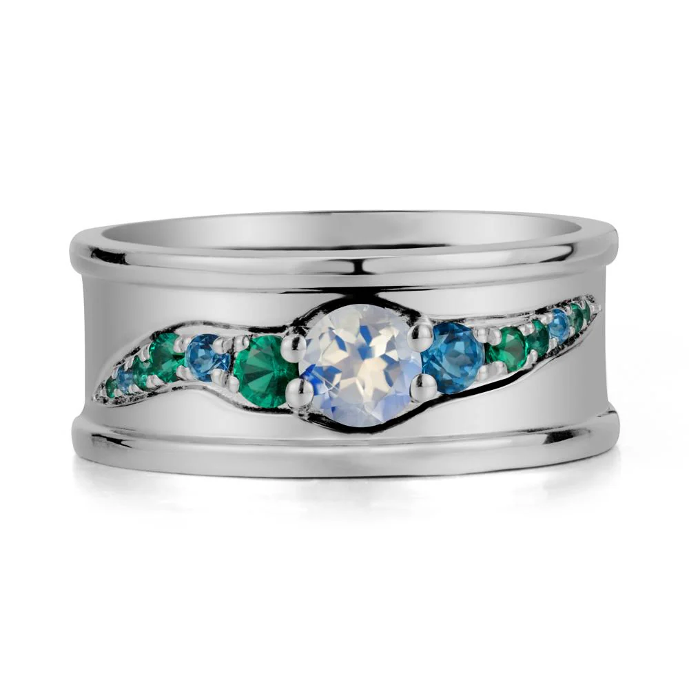 Moonstone Multi Stone Men Ring