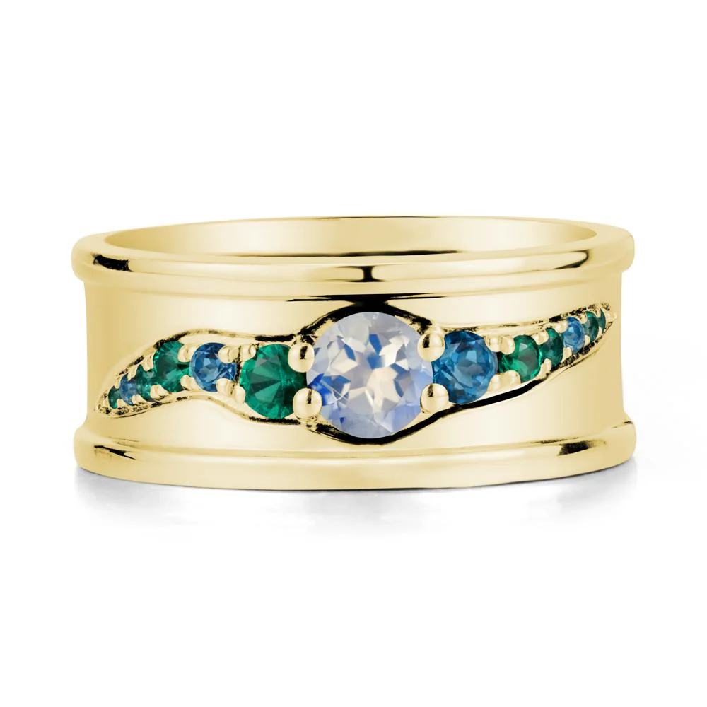 Moonstone Multi Stone Men Ring - Image 7