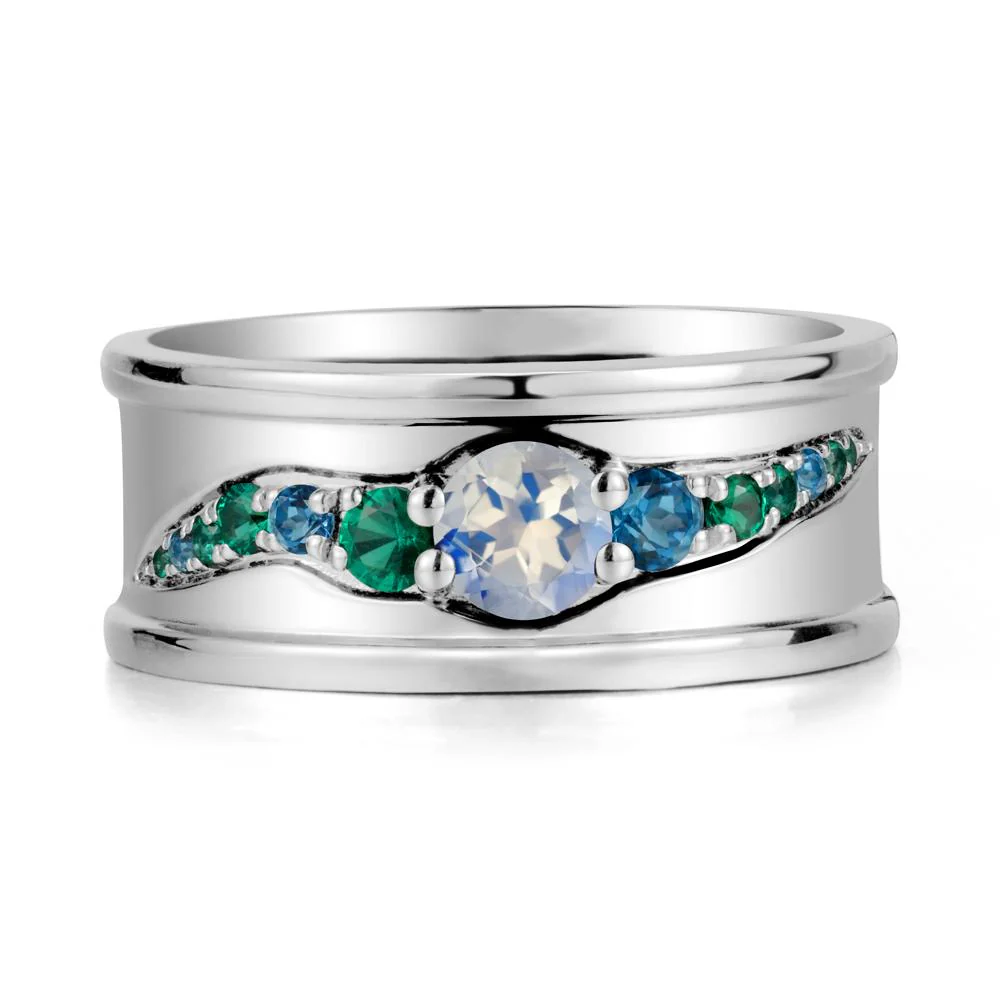 Moonstone Multi Stone Men Ring - Image 9