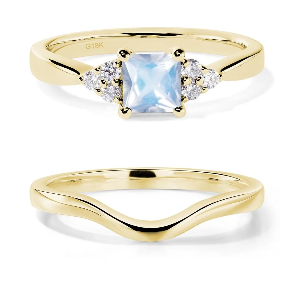 Princess Cut Moonstone Petite Ring - Image 21