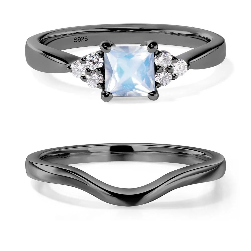 Princess Cut Moonstone Petite Ring - Image 23