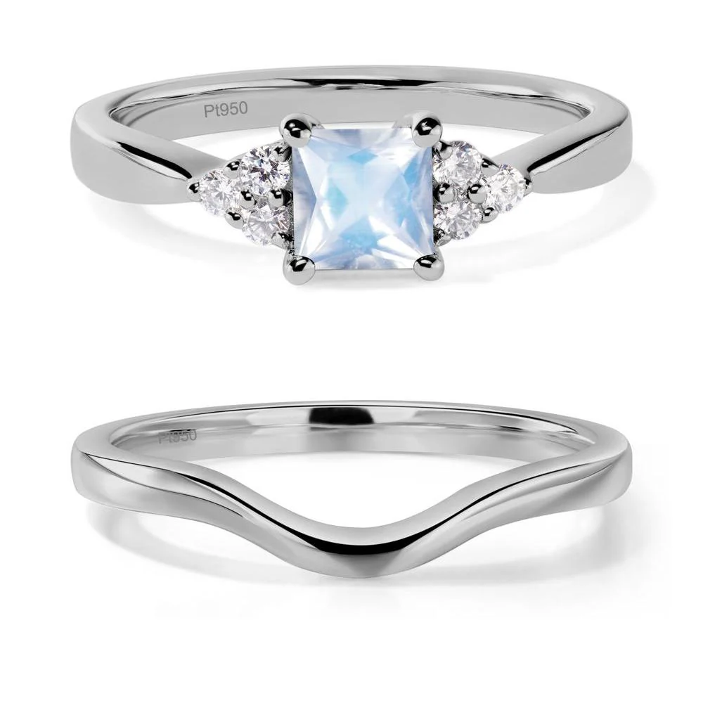 Princess Cut Moonstone Petite Ring - Image 25