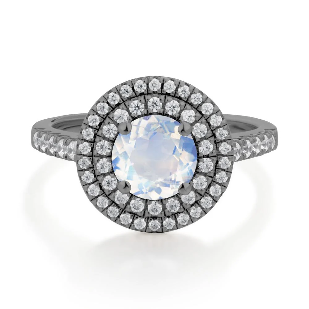 Moonstone Ring Double Halo - Image 3