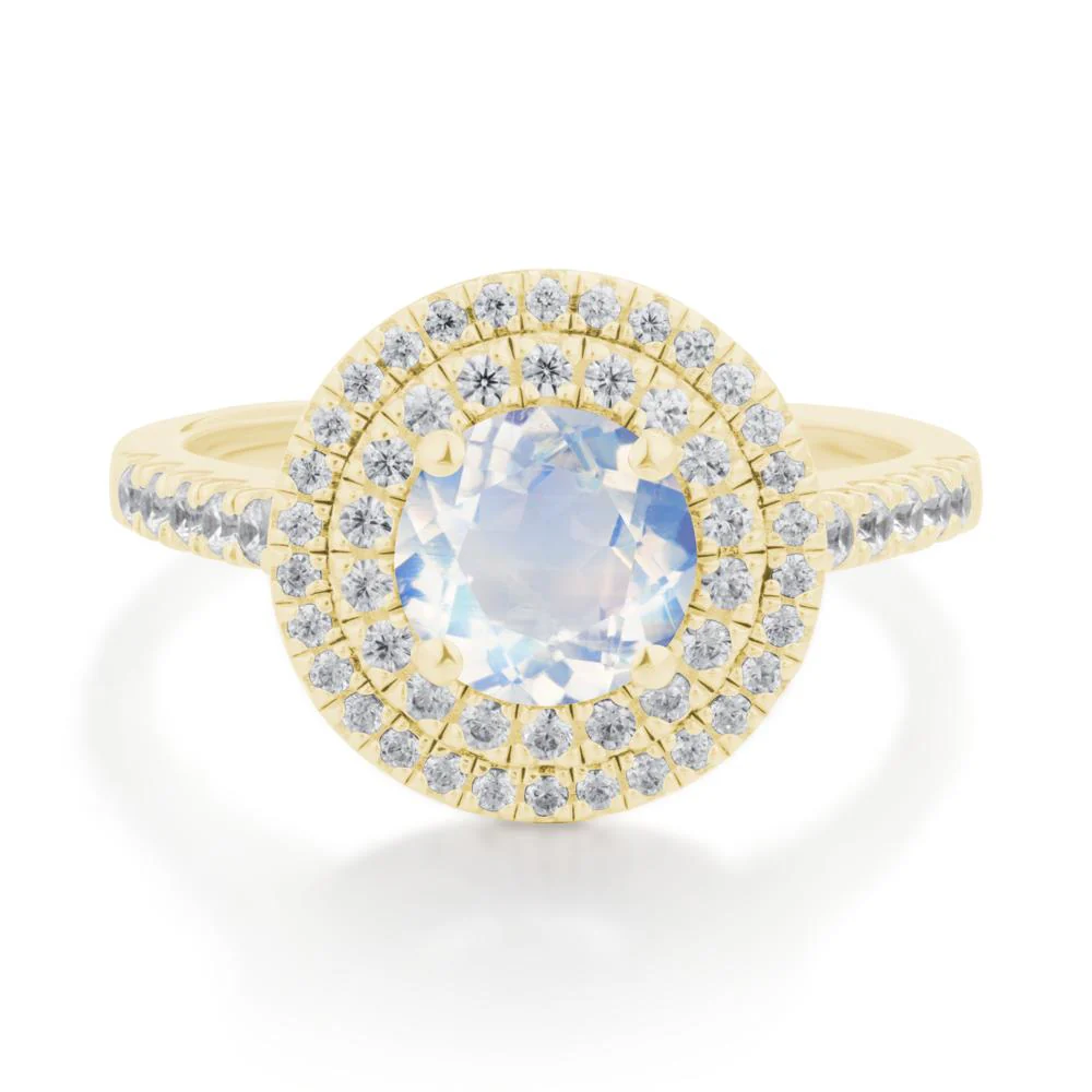 Moonstone Ring Double Halo - Image 4