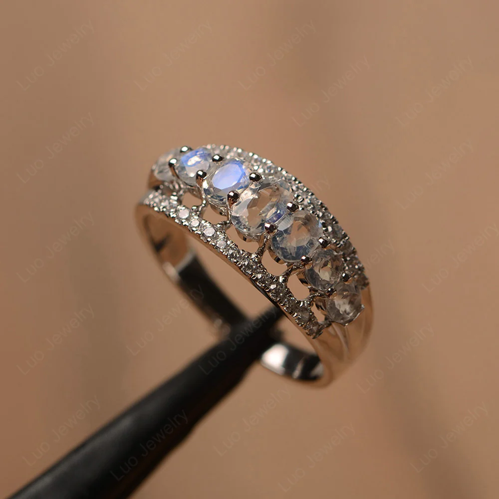 Moonstone Cluster Cocktail Ring - Image 3