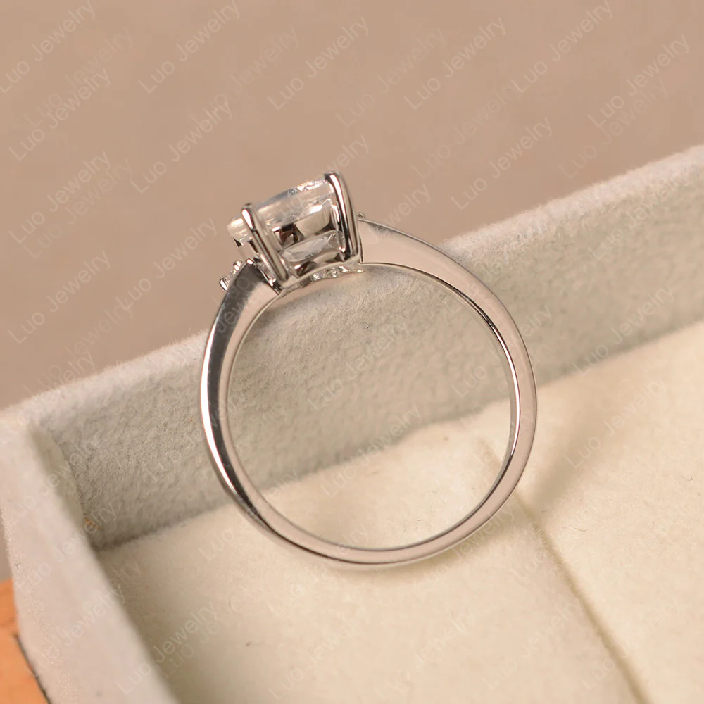 Half Sunburst Oval Moonstone Ring - Image 3