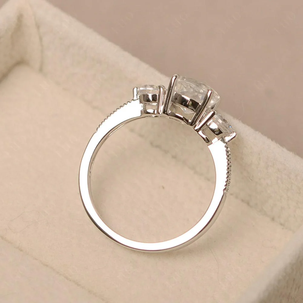 Moonstone 3 Stone Engagement Ring - Image 13
