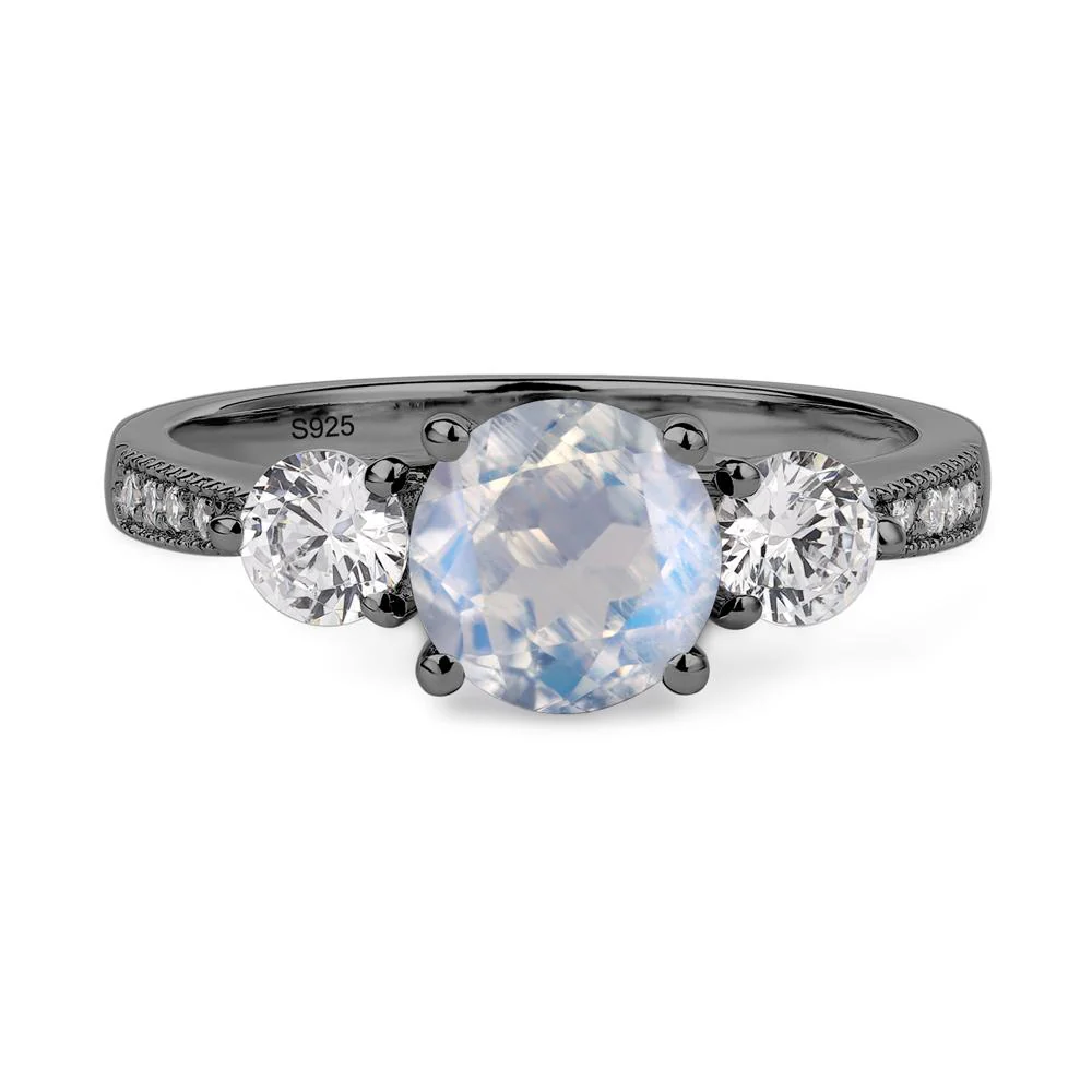 Moonstone 3 Stone Engagement Ring - Image 3