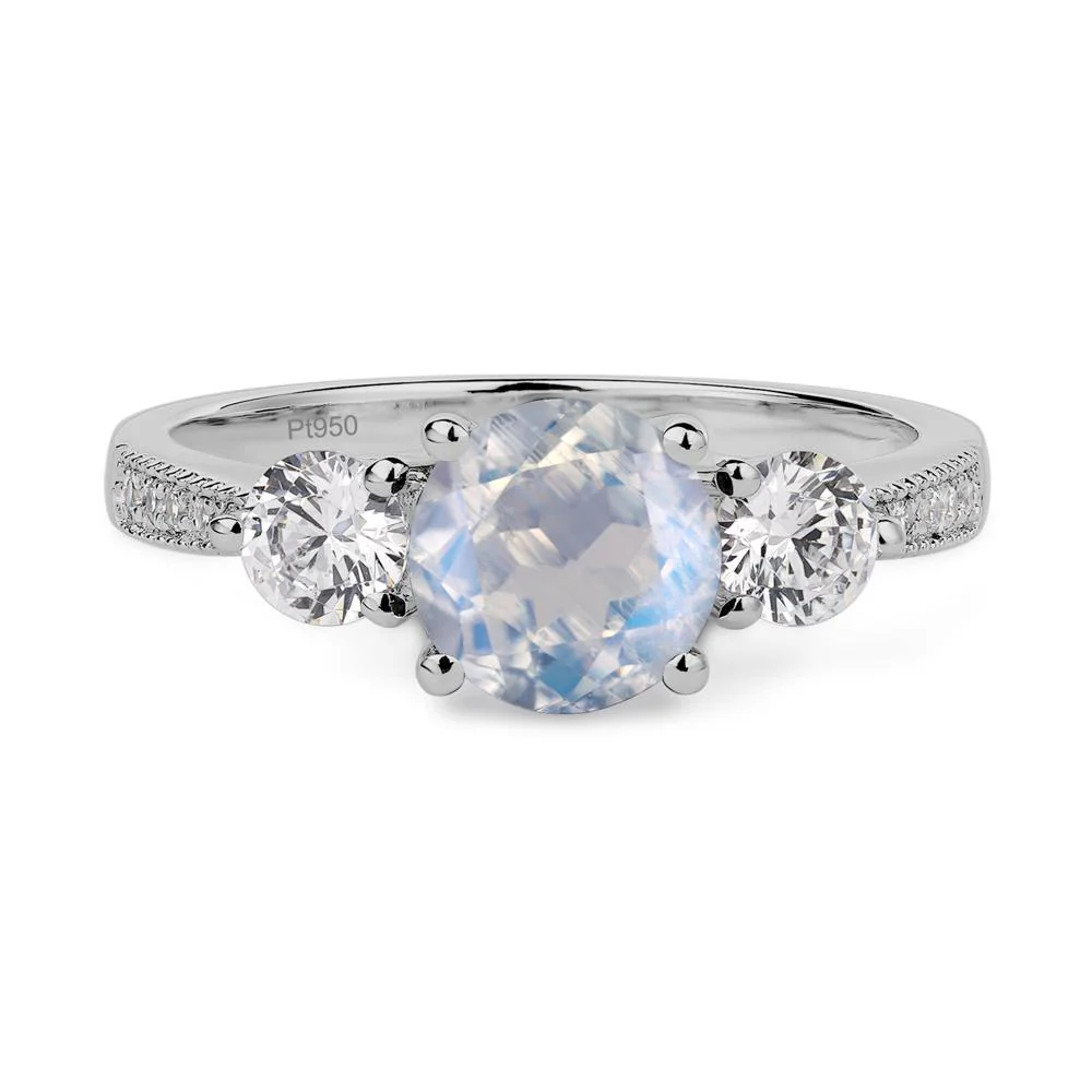 Moonstone 3 Stone Engagement Ring - Image 6