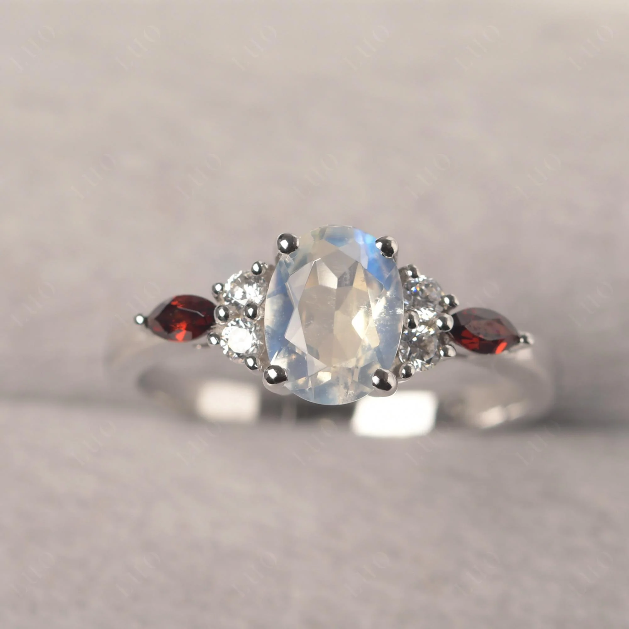 Simple Oval Moonstone Engagement Ring - Image 29