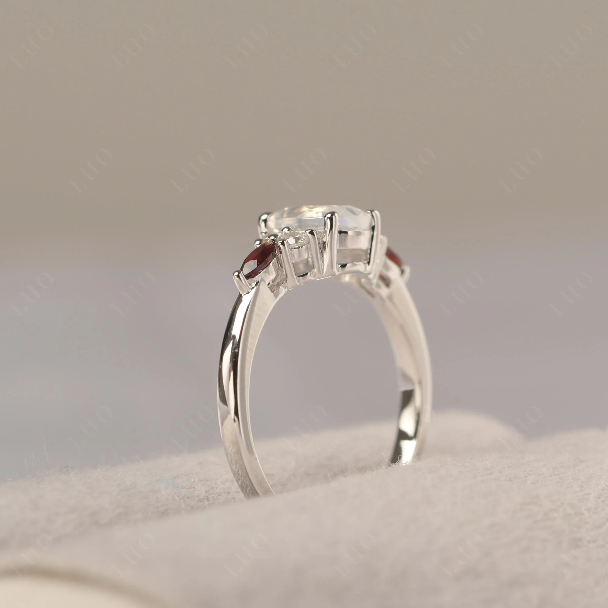 Simple Oval Moonstone Engagement Ring - Image 32