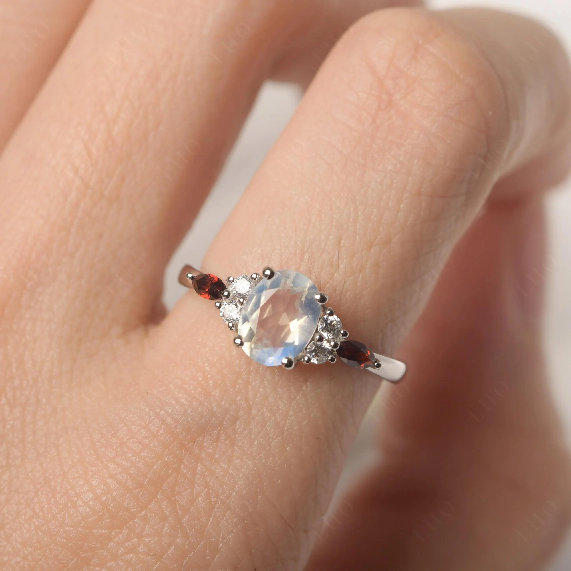 Simple Oval Moonstone Engagement Ring - Image 33