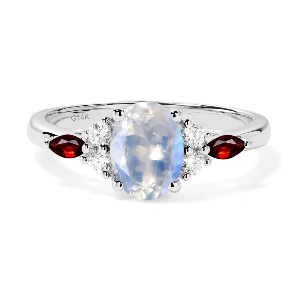 Simple Oval Moonstone Engagement Ring - Image 7