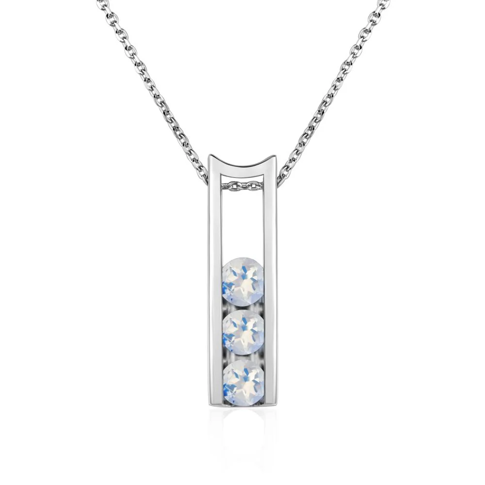 Moonstone Three Stone Necklace - Image 4