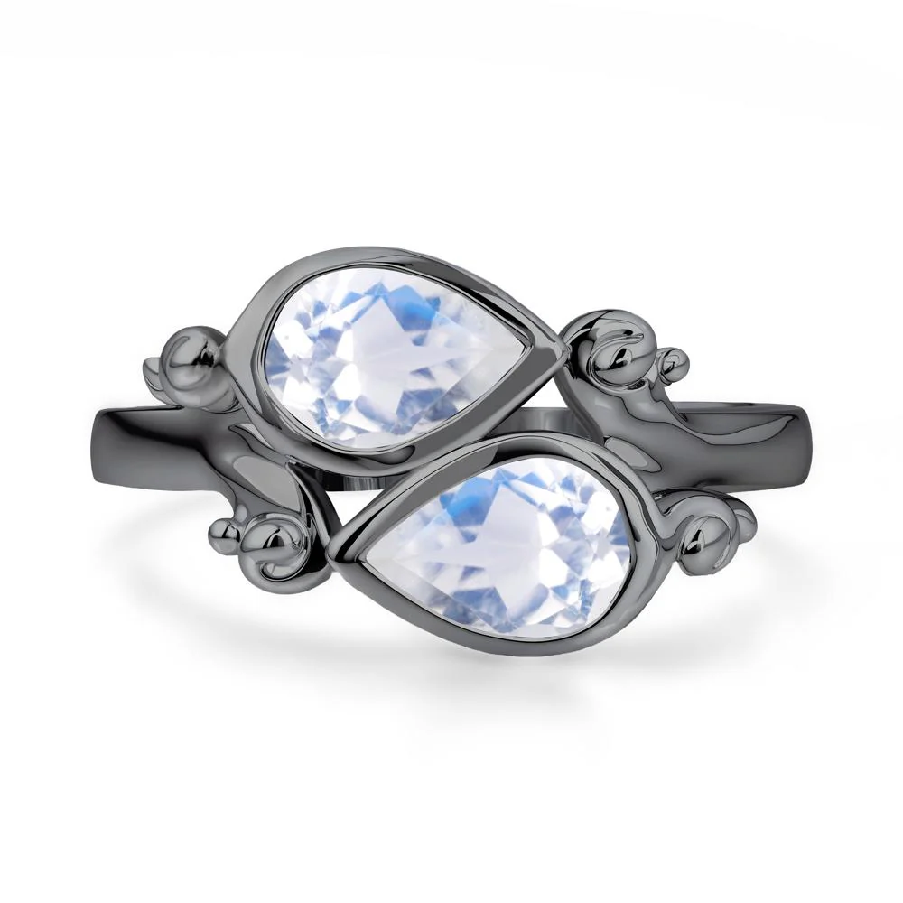 Moonstone Two Stone Bezel Set Ring - Image 9