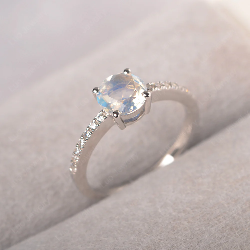 Simple Round Moonstone Ring - Image 2