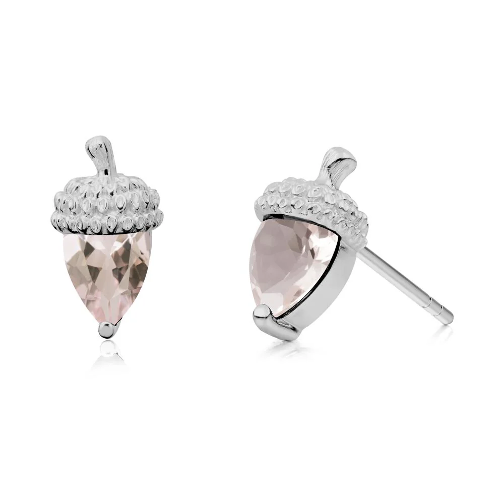 Morganite Acorn Earrings - Image 2